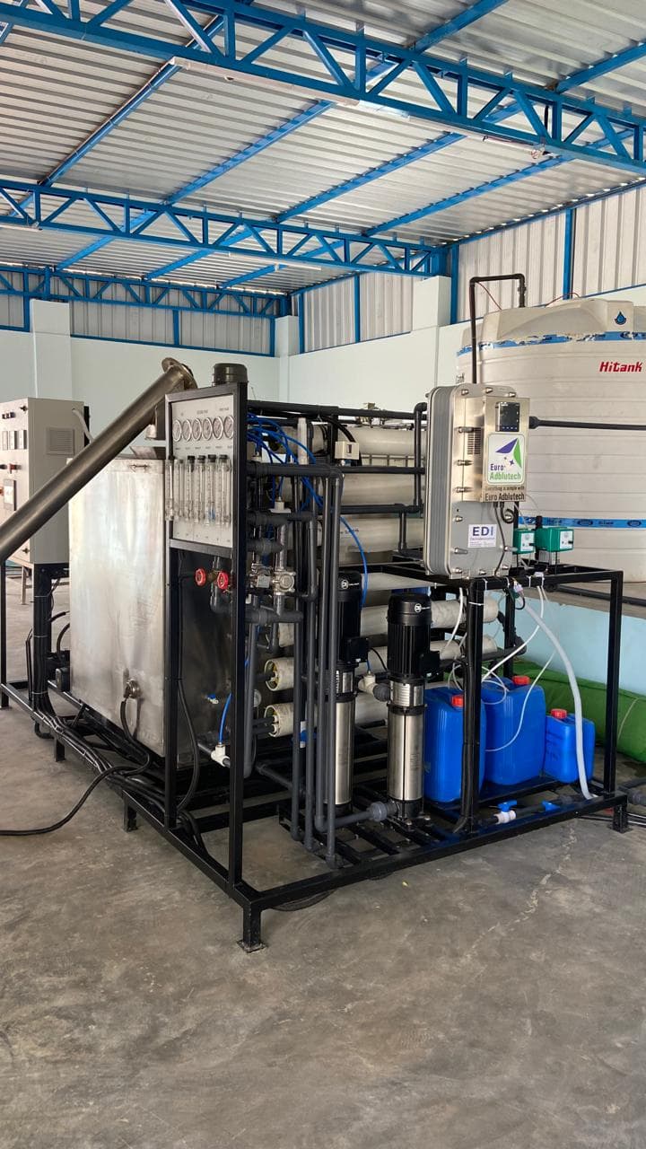 RO + EDI water purification tower for ASTM Type I water.